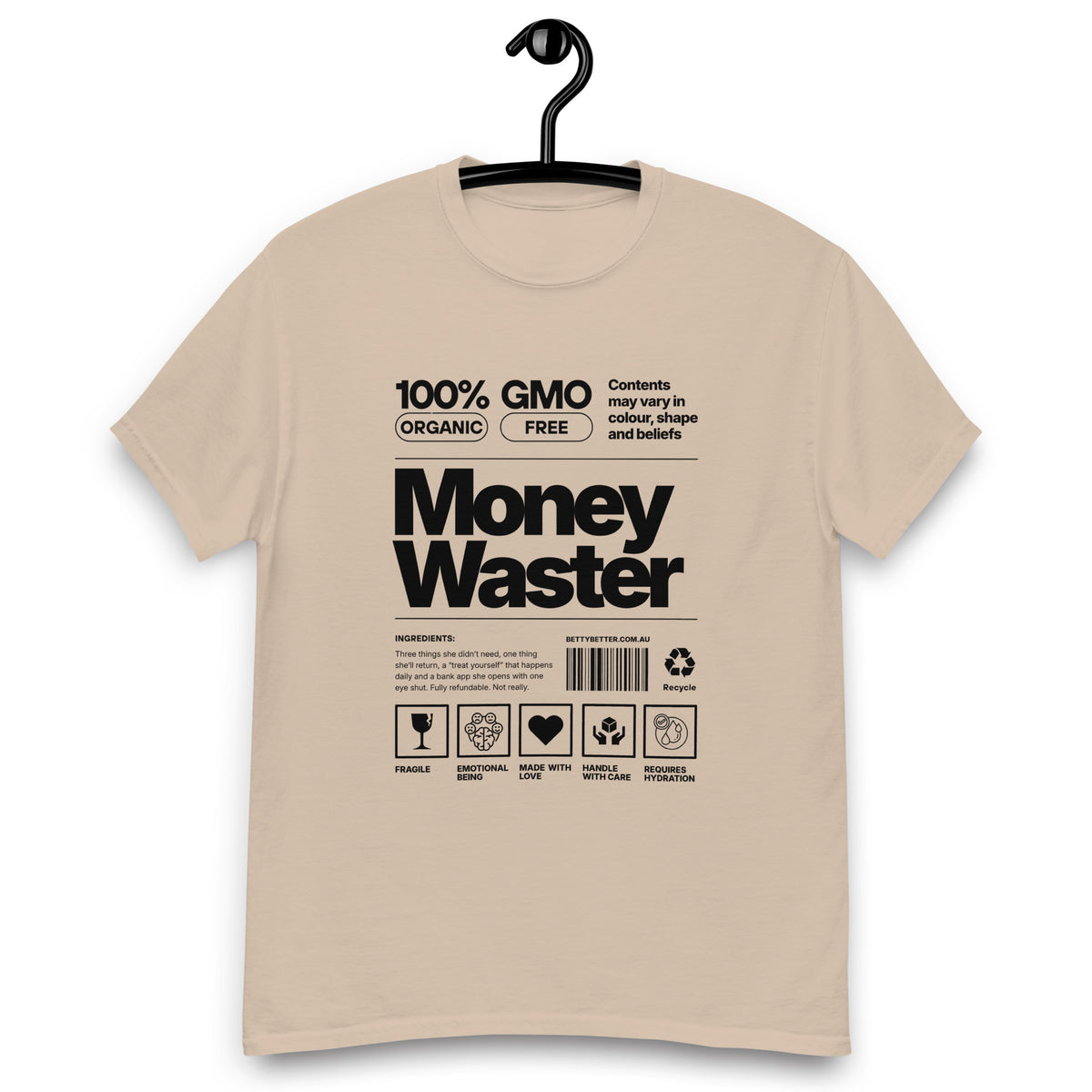 Money Waster tee, sand