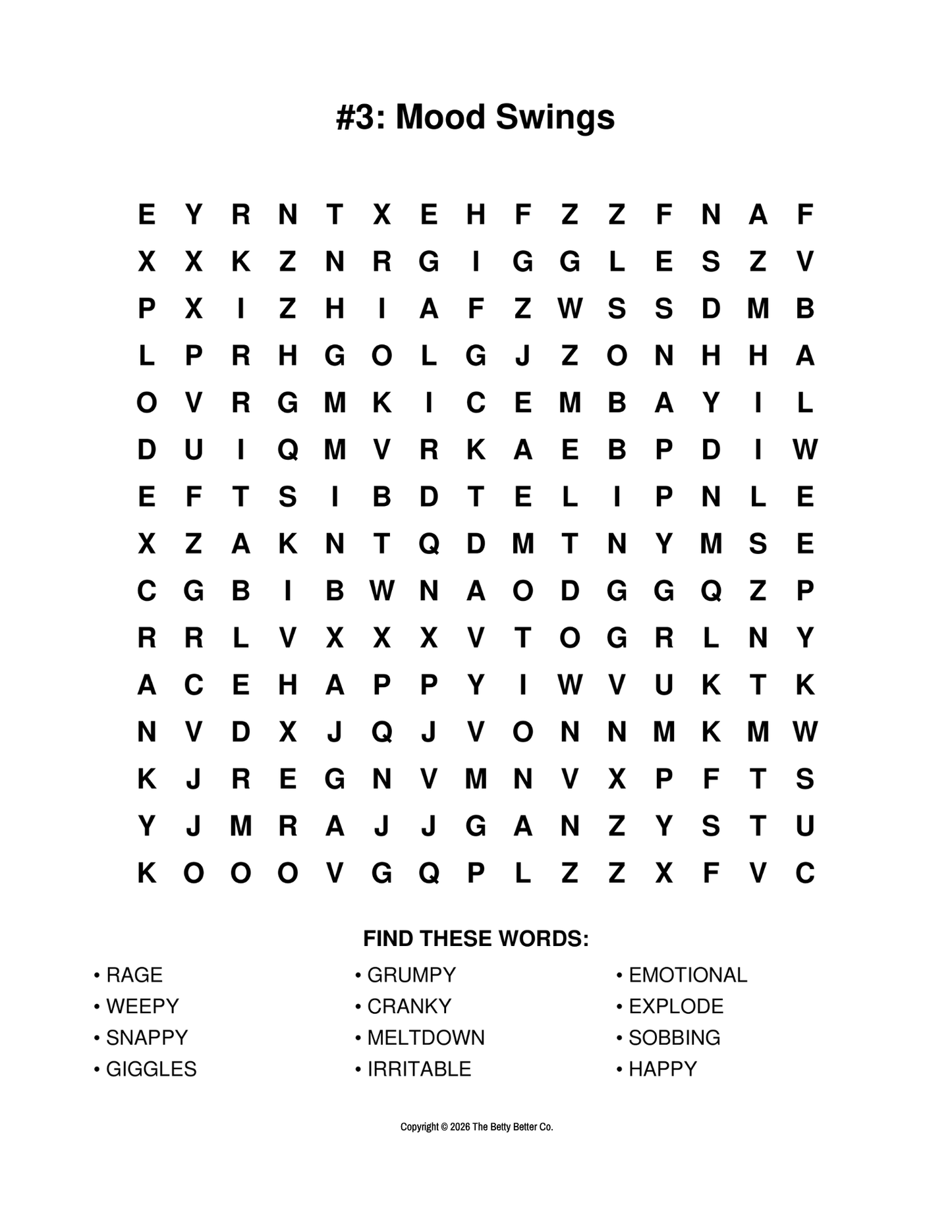 EBOOK: Menopause Word Search Edition 1 (PG Rated ) — 50 Puzzles for Hot Flushes