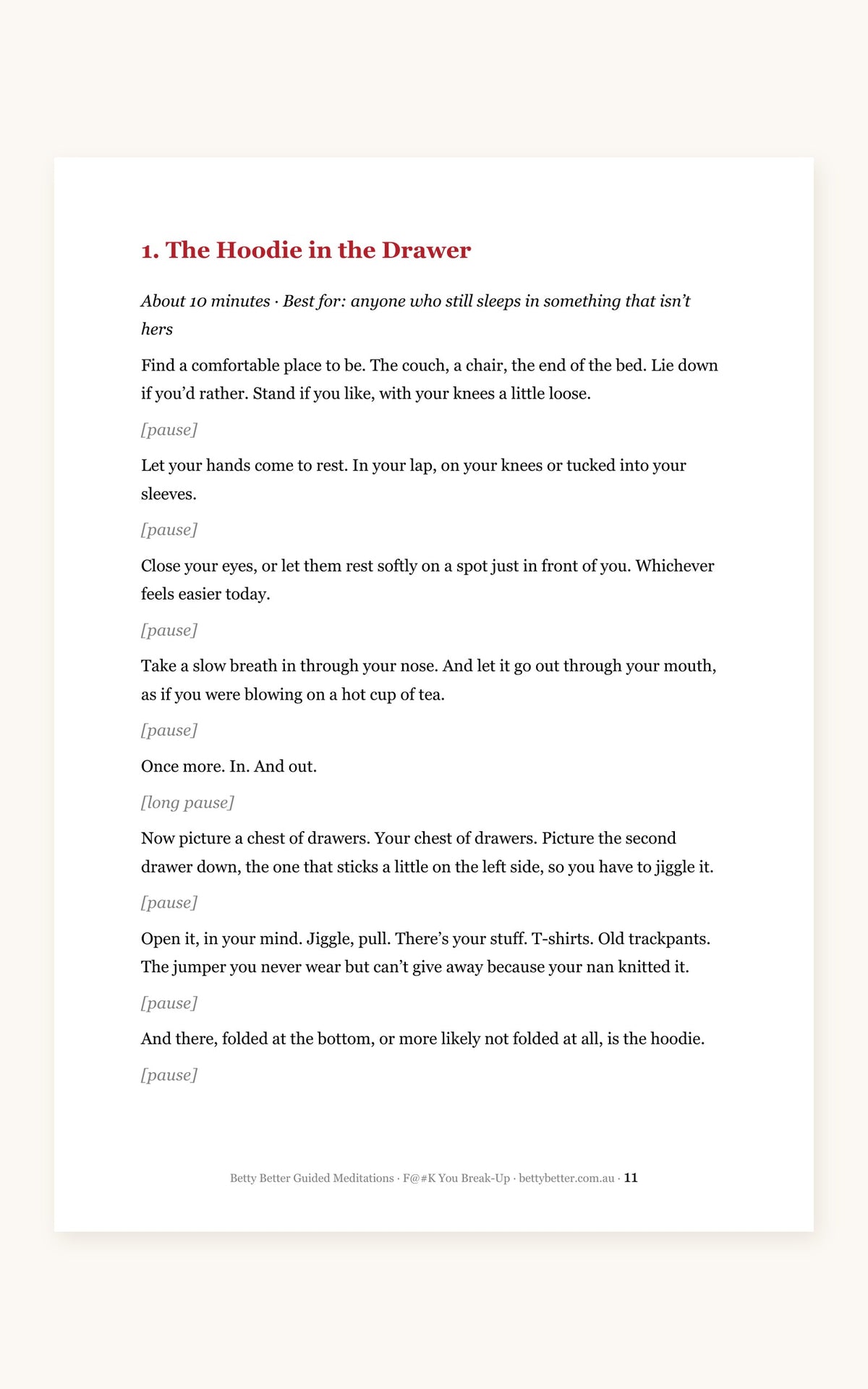 F@#K You Break-Up guided meditation scripts, a 10-minute script page