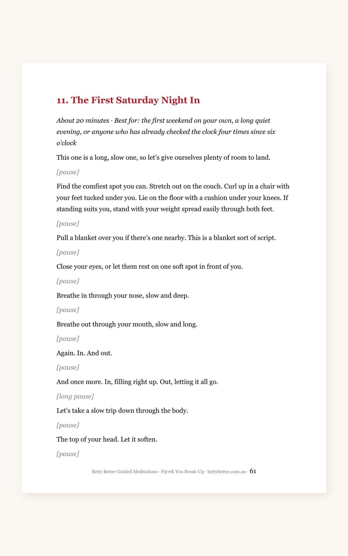 F@#K You Break-Up guided meditation scripts, a 20-minute script page