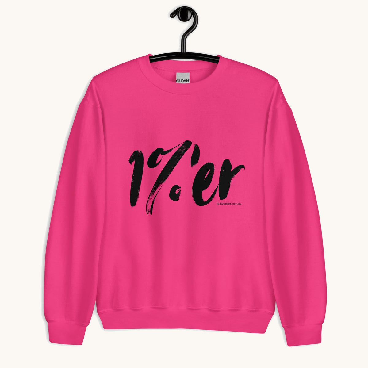 1%'er One Per Cent Better sweatshirt in heliconia pink, Betty Better
