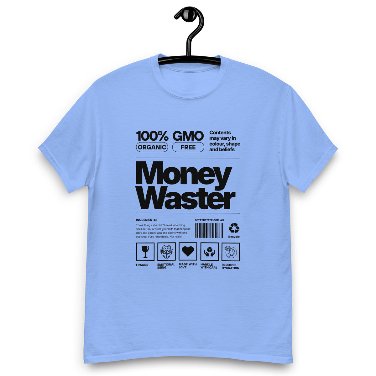 Money Waster tee, Carolina blue