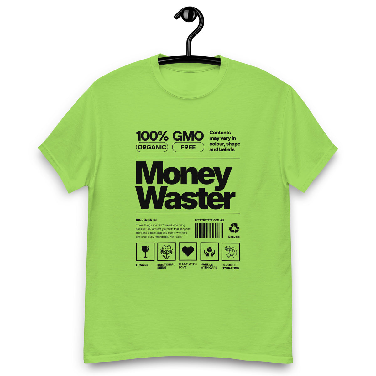 Money Waster tee, lime